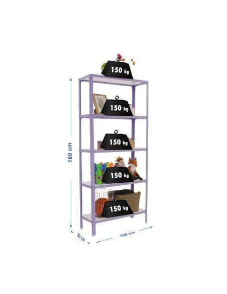 Estantería SIMONRACK Simonhome click wood plus 5/300 violeta/blanco | Mesa de trabajo SimonRack profesional y resistente