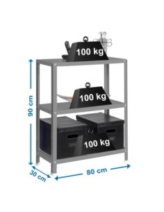 Estantería SIMONRACK Simonhome classic mini 3/300 gris/gris