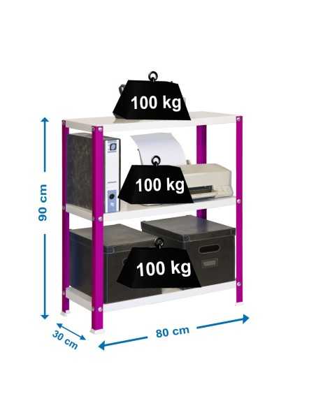 Estantería SIMONRACK Simonhome classic mini 3/300 rosa/blanco