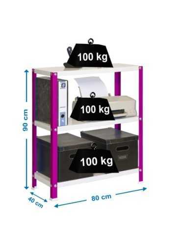 Estantería SIMONRACK Simonhome classic mini 3/400 rosa/blanco