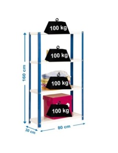Estantería SIMONRACK Simonhome classic mini 4/300 azul/blanco