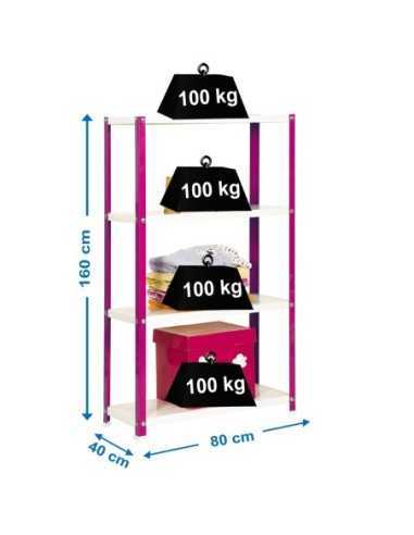Estantería SIMONRACK Simonhome classic mini 4/400 rosa/blanco