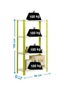 Estantería SIMONRACK Simonhome classic mini 4/400 verde/blanco