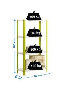 Estantería SIMONRACK Simonhome classic mini 4/400 verde/blanco
