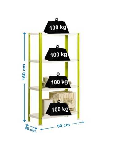 Estantería SIMONRACK Simonhome classic mini 4/400 verde/blanco