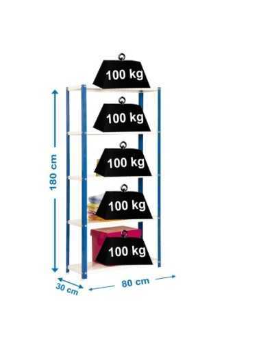 Estantería SIMONRACK Simonhome classic mini 5/300 azul/blanco