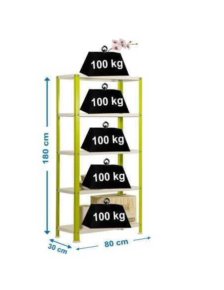 Estantería SIMONRACK Simonhome classic mini 5/300 verde/blanco