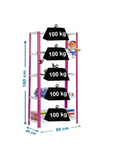 Estantería SIMONRACK Simonhome classic mini 5/400 rosa/blanco