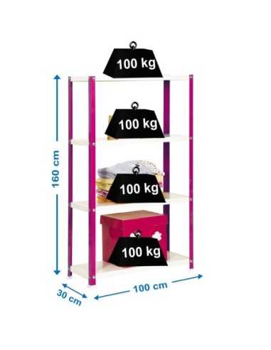 Estantería SIMONRACK Simonhome classic plus 4/300 rosa/blanco