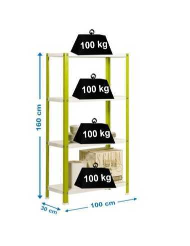 Estantería SIMONRACK Simonhome classic plus 4/300 verde/blanco