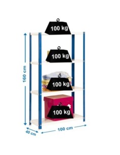 Estantería SIMONRACK Simonhome classic plus 4/400 azul/blanco