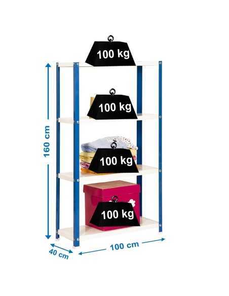 Estantería SIMONRACK Simonhome classic plus 4/400 azul/blanco