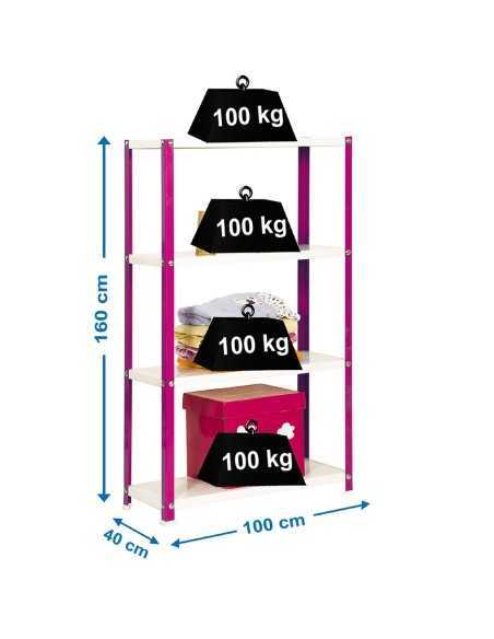 Estantería SIMONRACK Simonhome classic plus 4/400 rosa/blanco