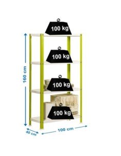 Estantería SIMONRACK Simonhome classic plus 4/400 verde/blanco