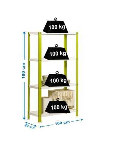 Estantería SIMONRACK Simonhome classic plus 4/400 verde/blanco