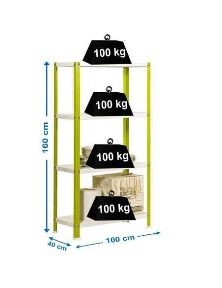Estantería SIMONRACK Simonhome classic plus 4/400 verde/blanco