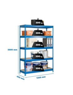 Estantería SIMONRACK Bricoforte 1204-4 chipboard azul/madera