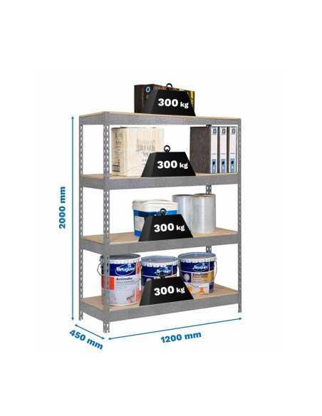 Estantería SIMONRACK Bricoforte 1204-4 chipboard galva/madera