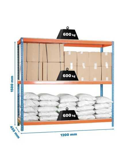 Estantería SIMONRACK Simonforte 1204-3 chipboard 1500 az/nar/mad
