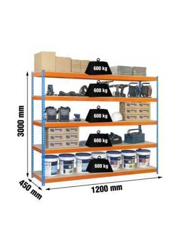 Estantería SIMONRACK Simonforte 1204-5 chipboard 3000 az/nar/mad