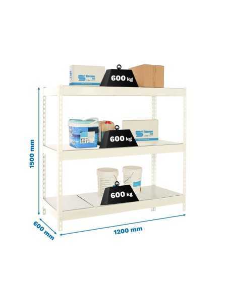 Estantería SIMONRACK Simonforte 1206-3 metal 1500 blanco/galva