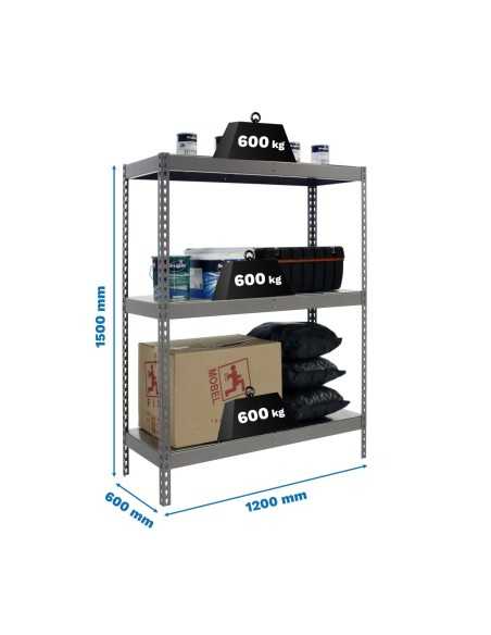 Estantería SIMONRACK Simonforte 1206-3 metal 1500 gris/galva
