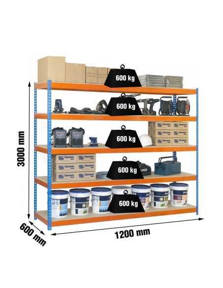 Estantería SIMONRACK Simonforte 1206-5 chipboard 3000 az/nar/mad