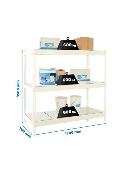 Estantería SIMONRACK Simonforte 1207-3 metal 1500 blanco/galva