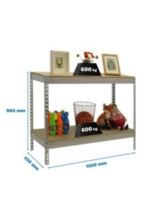 Estantería SIMONRACK Simonforte 1504-2 chipboard 900 galva/madera