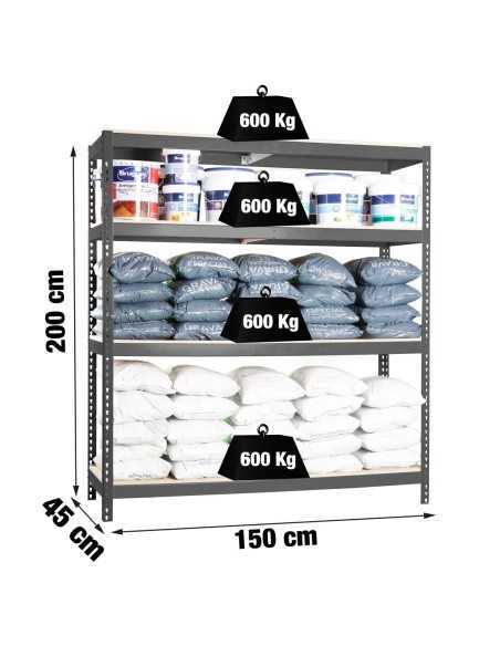 Estantería SIMONRACK Simonforte 1504-4 chipboard antracita/madera