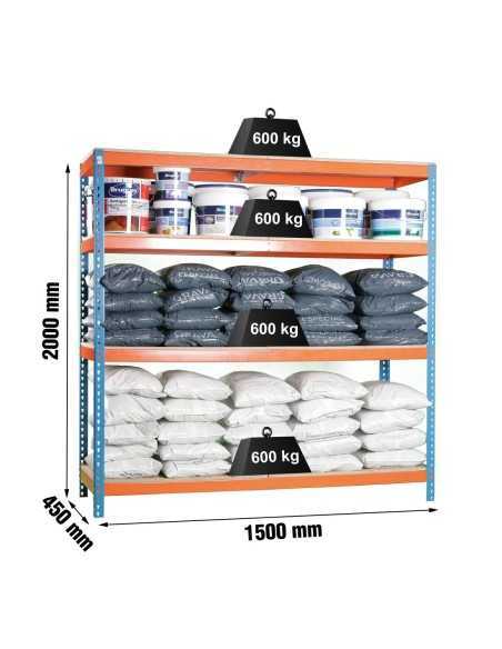 Estantería SIMONFORTE 1504-4 chipboard azul/naranja/mader