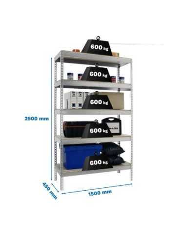 Estantería SIMONRACK Simonforte 1504-5 chipboard 2500 galva/madera