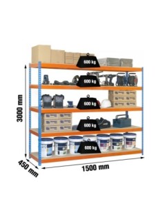 Estantería SIMONRACK Simonforte 1504-5 chipboard 3000 az/nar/mad