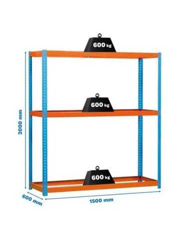 Estantería SIMONFORTE 1506-3 azul/naranja