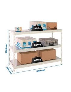 Estantería SIMONRACK Simonforte 1506-3 metal blanco/galva