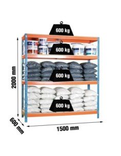 Estantería SIMONFORTE 1506-4 chipboard azul/naranja/mader