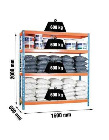 Estantería SIMONFORTE 1506-4 chipboard azul/naranja/mader