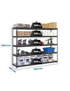 Estantería SIMONRACK Simonforte 1506-5 metal antracita/galva