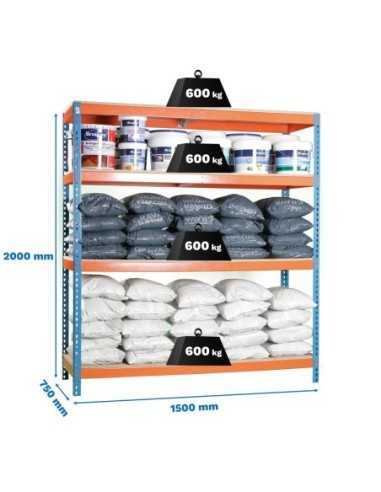 Estantería SIMONRACK Simonforte 1507-4 chipboard azul/naranja/mader