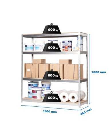 Estantería SIMONRACK Simonforte 1507-4 chipboard galva/madera