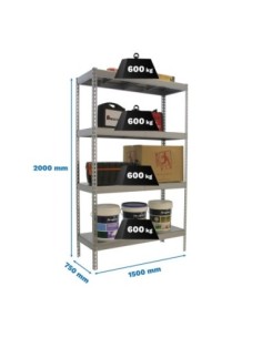 Estantería SIMONRACK Simonforte 1507-4 metal galva/galva