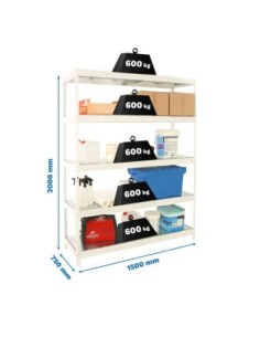 Estantería SIMONRACK Simonforte 1507-5 metal blanco/galva