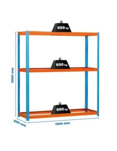 Estantería SIMONFORTE 1509-3 azul/naranja