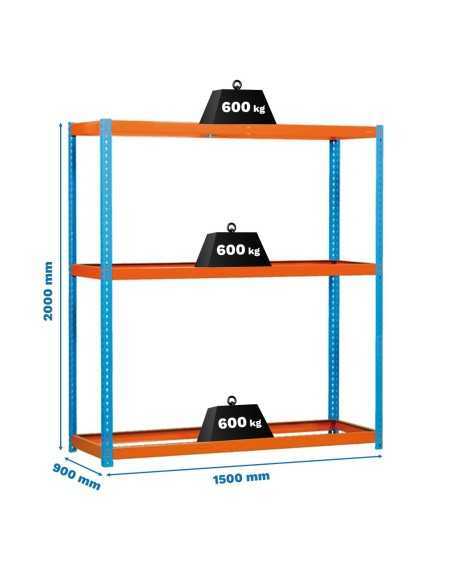 Estantería SIMONFORTE 1509-3 azul/naranja
