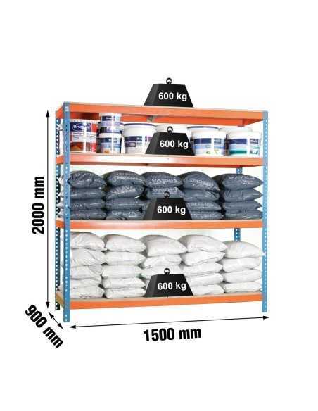 Estantería SIMONFORTE 1509-4 chipboard azul/naranja/mader