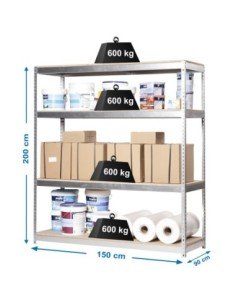 Estantería SIMONFORTE 1509-4 chipboard galva/madera