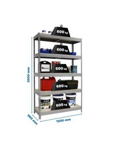 Estantería SIMONRACK Simonforte 1509-5 chipboard gris/madera