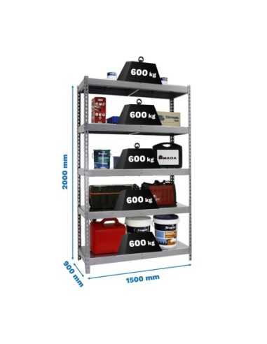 Estantería SIMONRACK Simonforte 1509-5 metal gris/galva