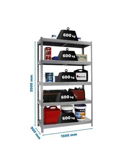 Estantería SIMONRACK Simonforte 1509-5 metal gris/galva