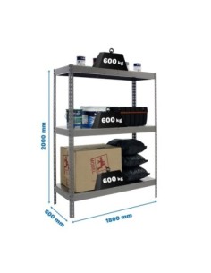 Estantería SIMONRACK Simonforte 1804-3 metal gris/galva 2